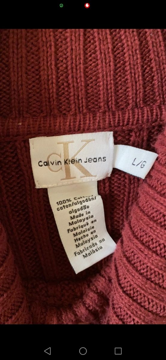 Jersey de cuello alto burdeos Calvin Klein