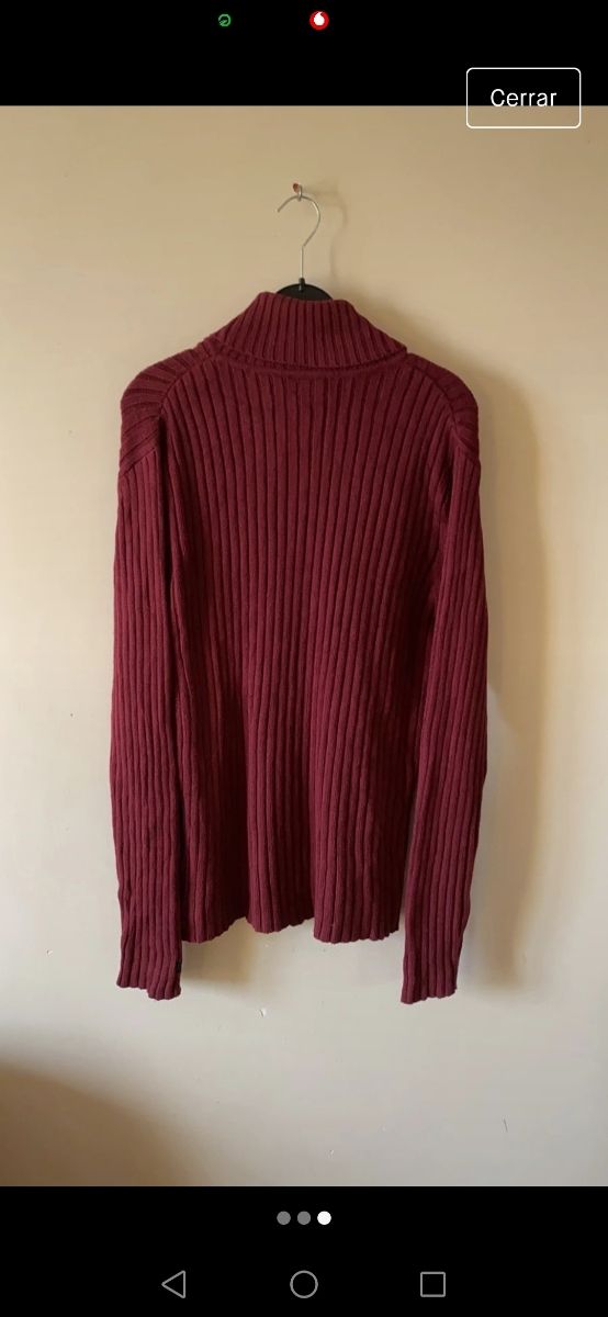 Jersey de cuello alto burdeos Calvin Klein