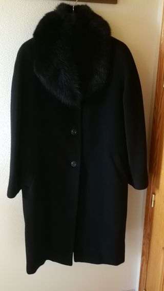 Abrigo cachemira de señora negro