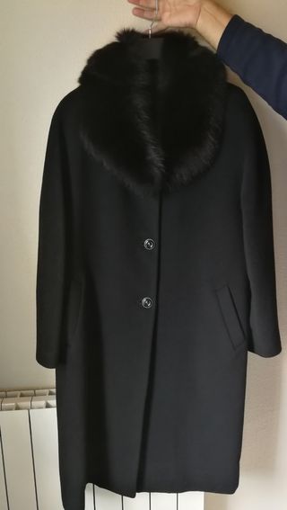 Abrigo cachemira de señora negro