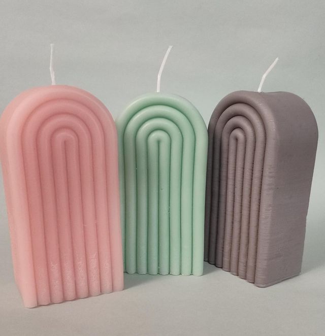 Vela artesanal arco iris