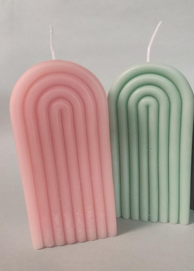 Vela artesanal arco iris