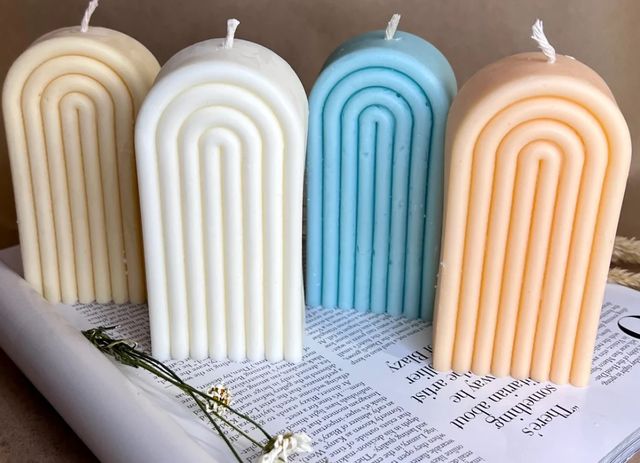 Vela artesanal arco iris