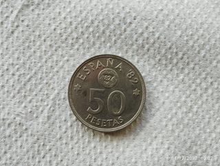 Moneda 50 pesetas 1980 mundial estrella 82