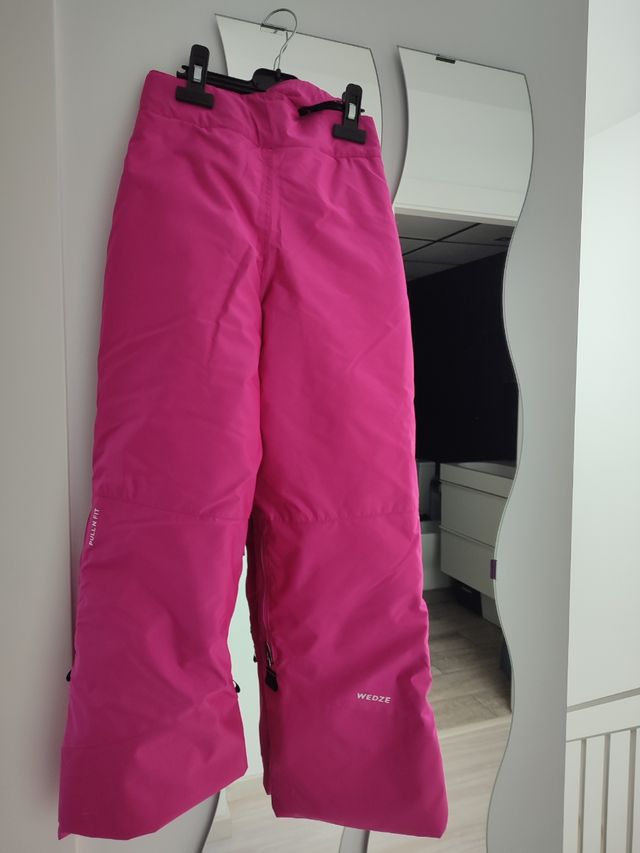 pantalón esquiar rosa con tirantes talla 6_8