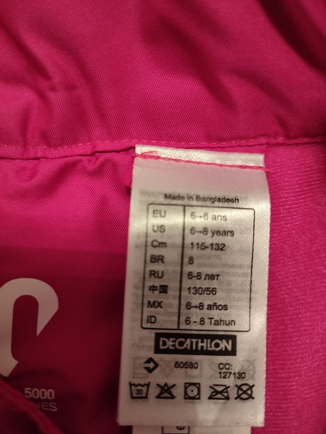 pantalón esquiar rosa con tirantes talla 6_8