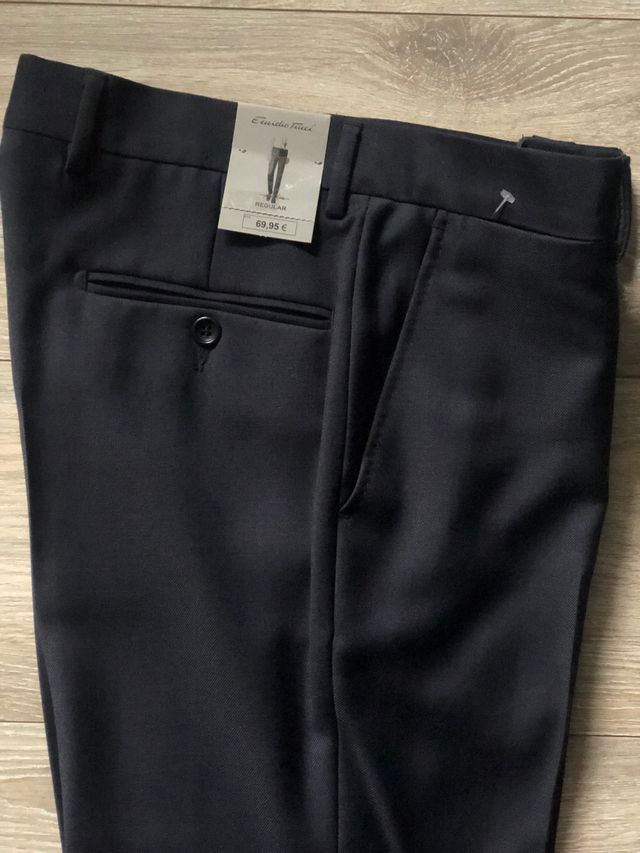 Pantalón vestir azul marino T38 Largo40