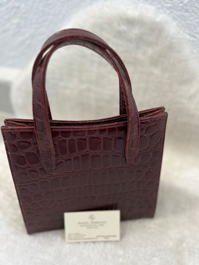 Bolso de mano en piel a estrenar marrón fiesta