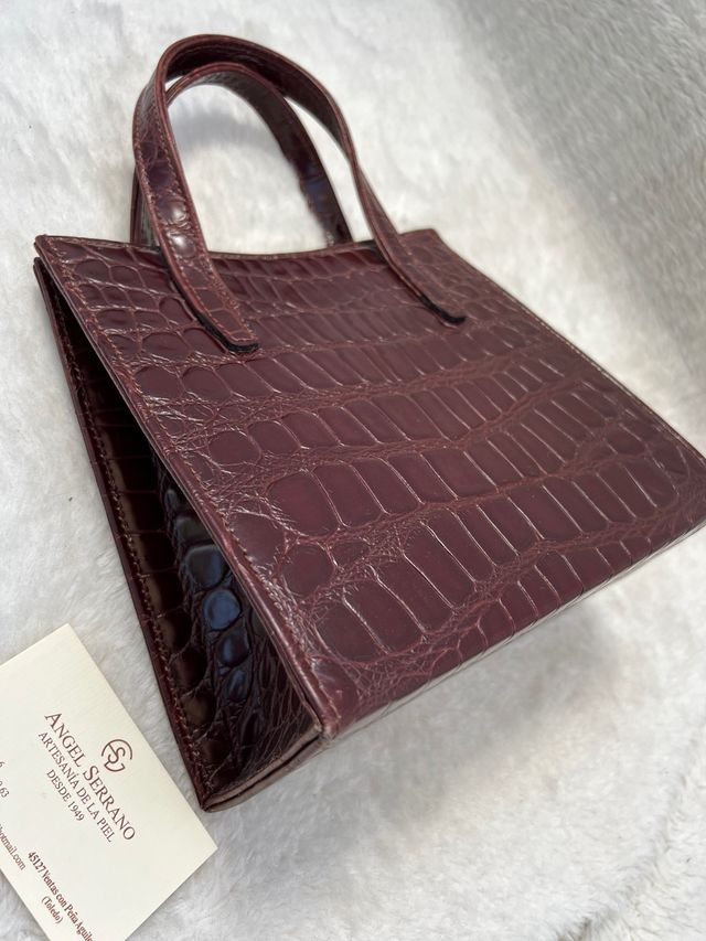 Bolso de mano en piel a estrenar marrón fiesta