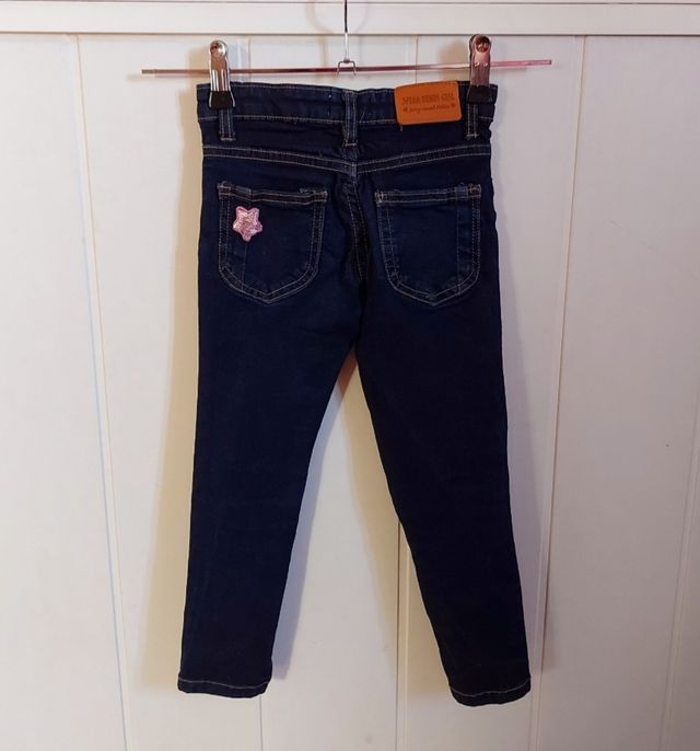 Pantalon vaquero niña azul marino.