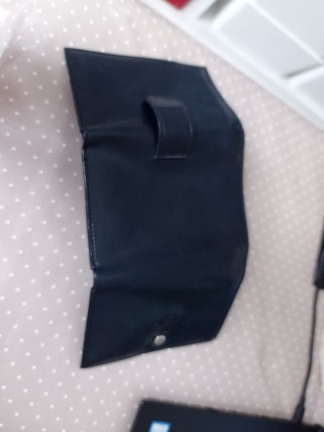 portafoglio in pelle blu marino