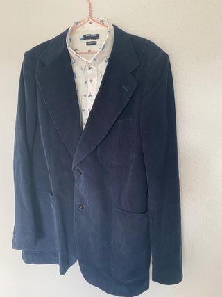 Chaqueta pana azul marino hombre talla L