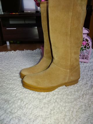 botas altas piel zara