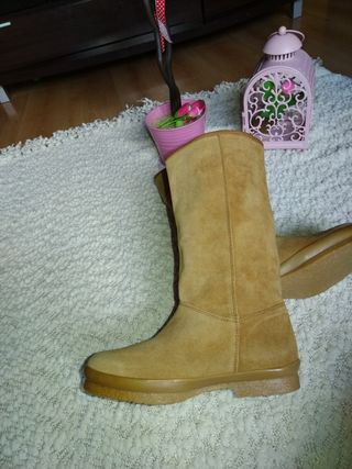 botas altas piel zara