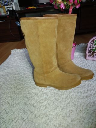 botas altas piel zara