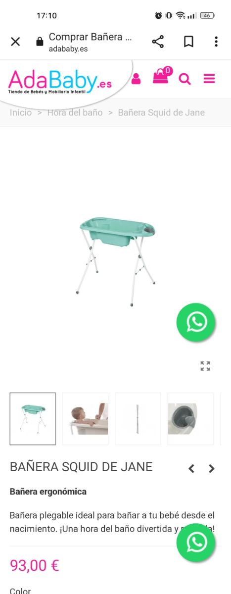 Bañera bebé JANE Squid como nueva¡