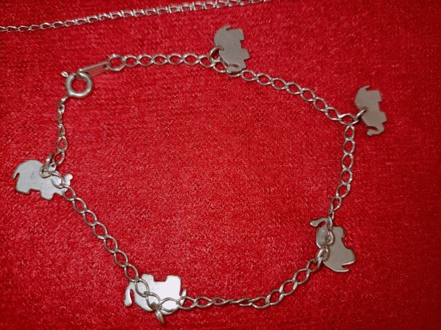 conjunto colgante y pulsera plata