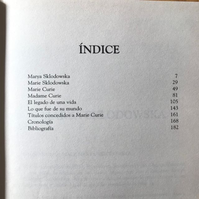 Biografía Marie Curie + regalo