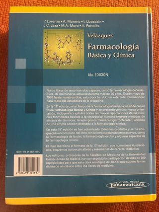 Libro Farmacología basica y clinica.Velazquez 18ed