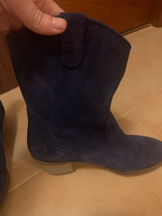 Botines azules piel