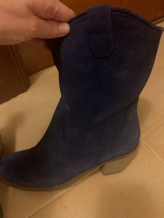 Botines azules piel