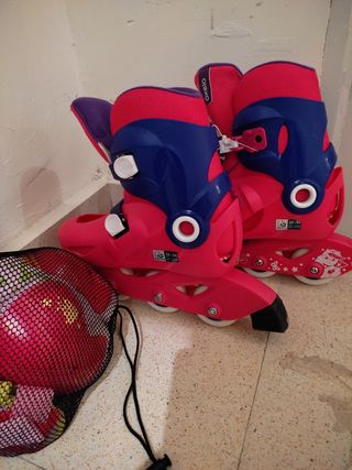 patines infantiles con protecciones. 