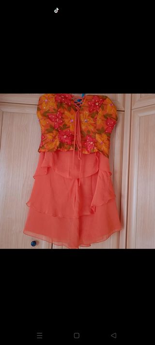Conjunto de falda, top y foular talla 42 