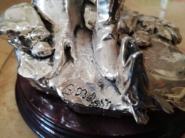 Figura de Pescador bañada en plata de ley.