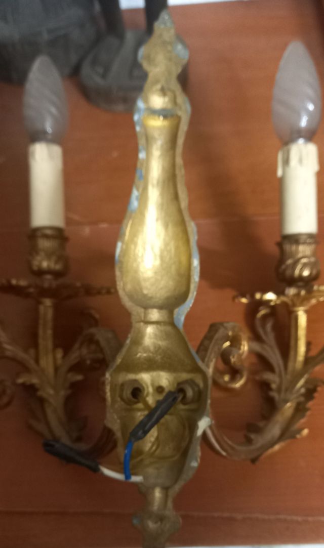 Luce lampade Coppia di Applique in ottone d'epoca