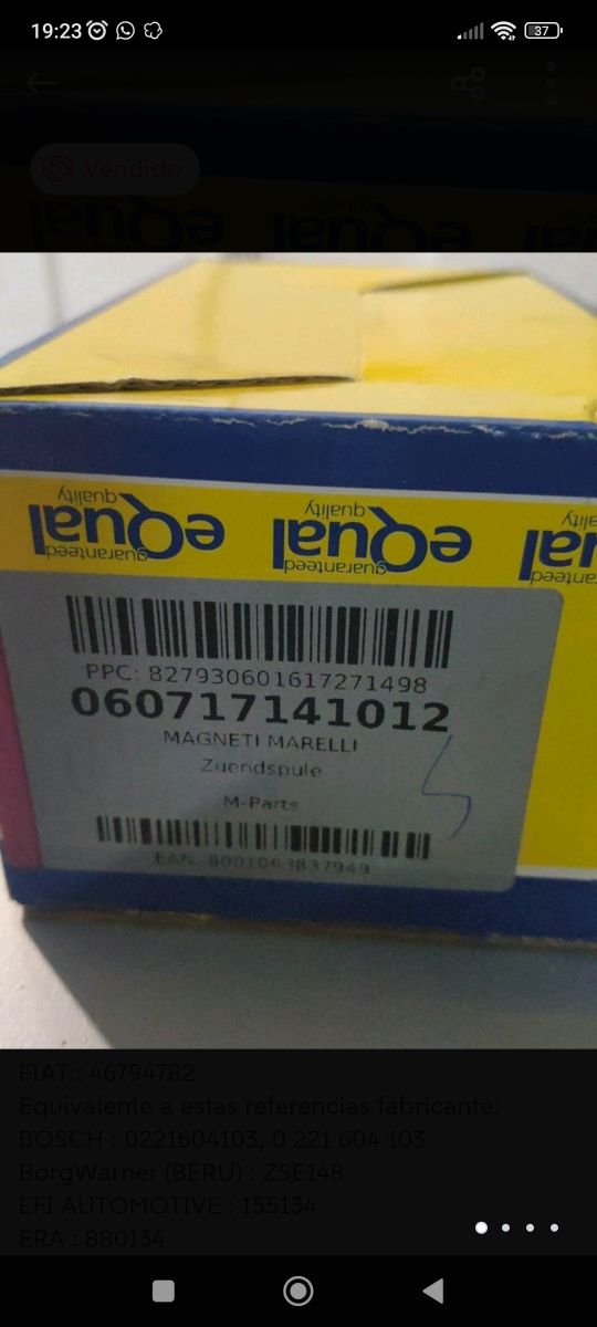 4 bobinas encendido alfa romeo fiat