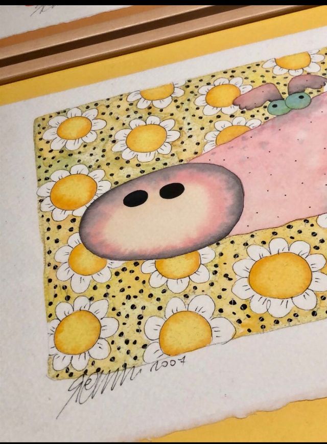 Dos ilustraciones originales infantiles enmarcadas