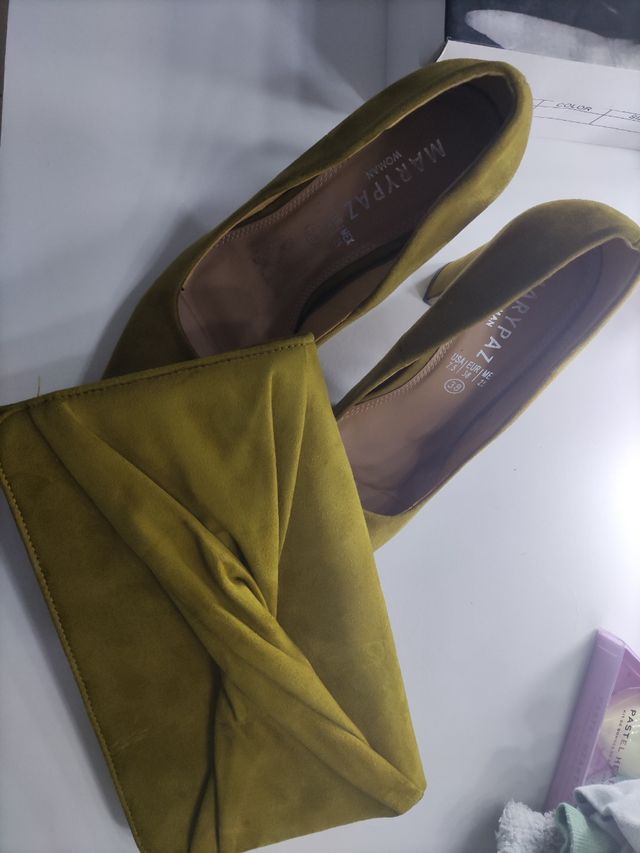 Bolso y zapatos talla 38 COLOR MOSTAZA