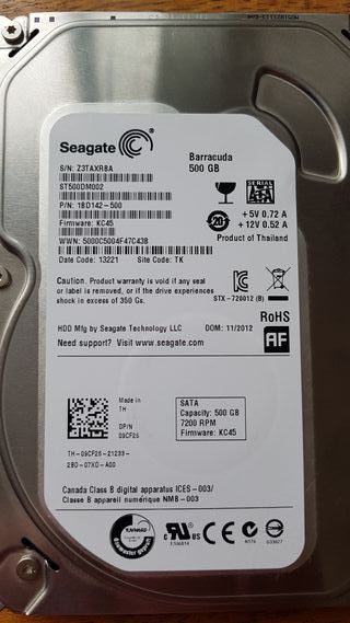 DISCO DURO HDD SEAGATE BARRACUDA 500 GB
