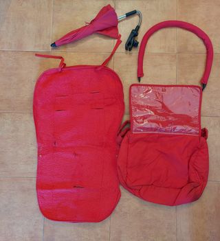 funda carro-bolsa-aro cuela juguetes y sombrilla