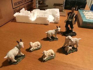 Rebaño y pastor figuras de belen navidad 