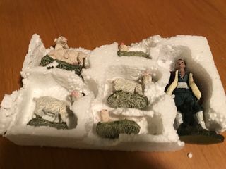 Rebaño y pastor figuras de belen navidad 