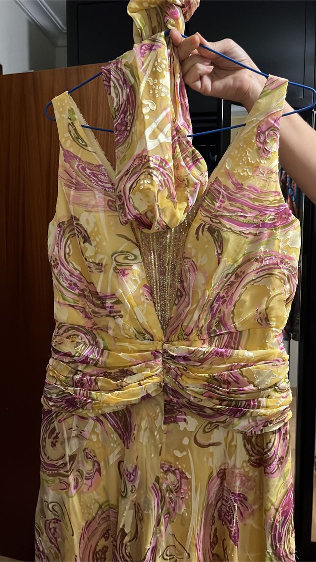 Vestido amarillo y rosa Desire Vega