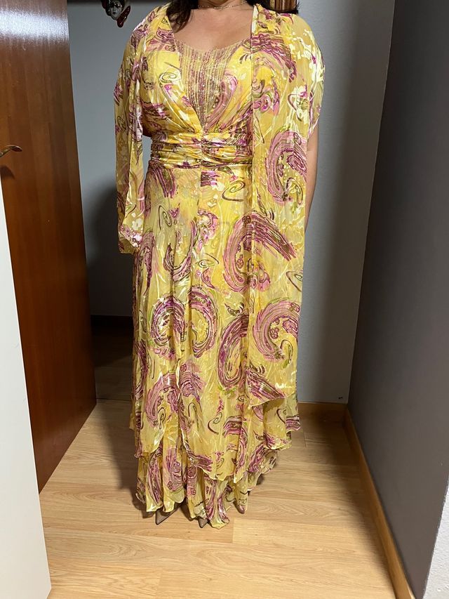 Vestido amarillo y rosa Desire Vega