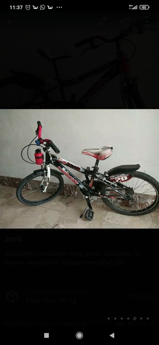 bicicletta Lombardo bambino 8-10 anni