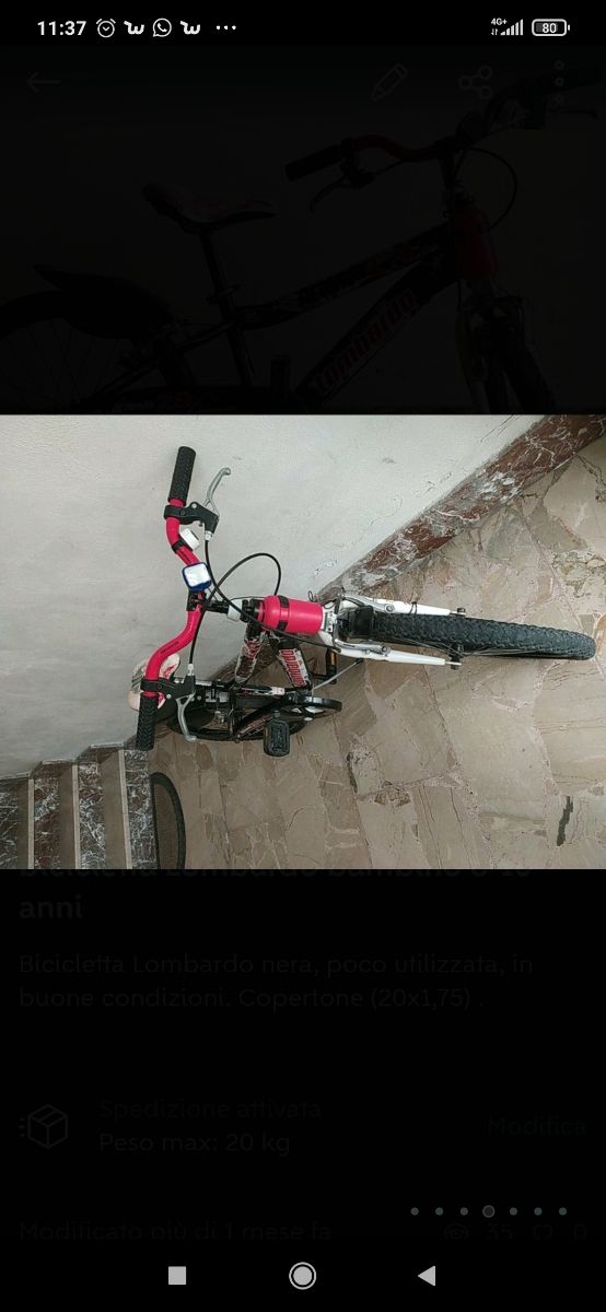 bicicletta Lombardo bambino 8-10 anni