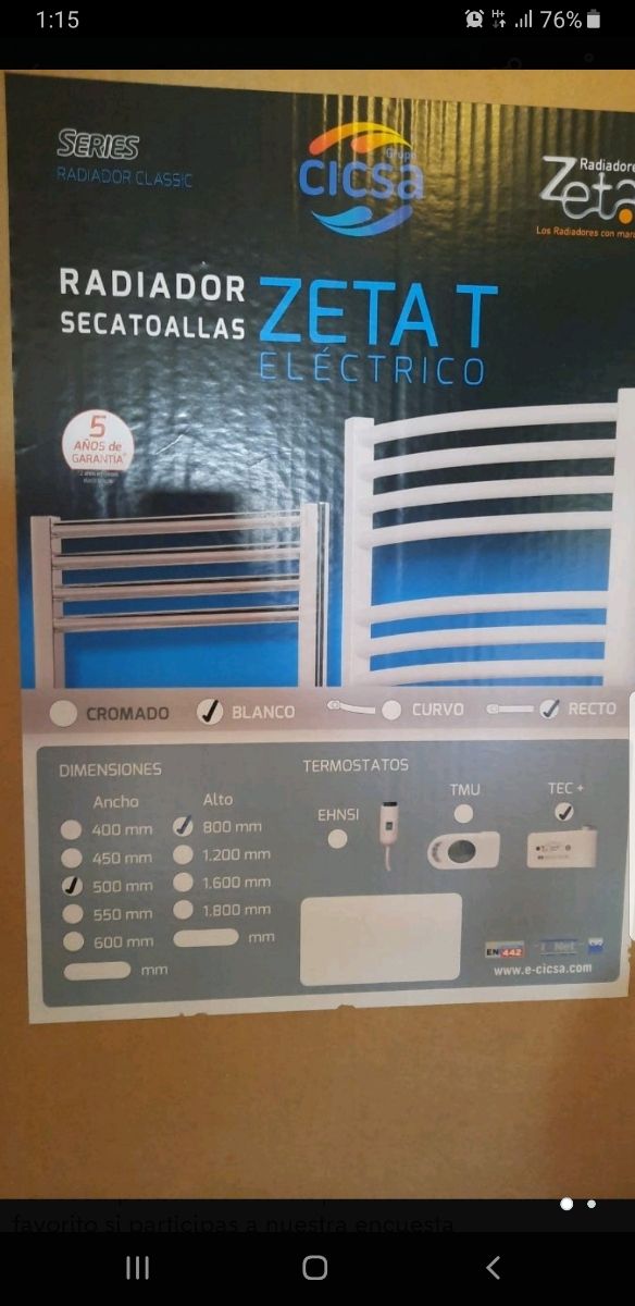 Toallero eléctrico