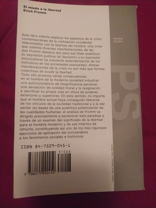 El miedo a la libertad Erich Fromm