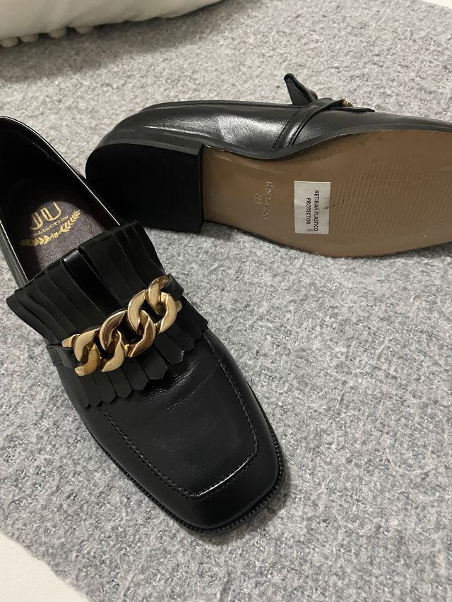 Mocasines JU Euforia piel negro sin estrenar