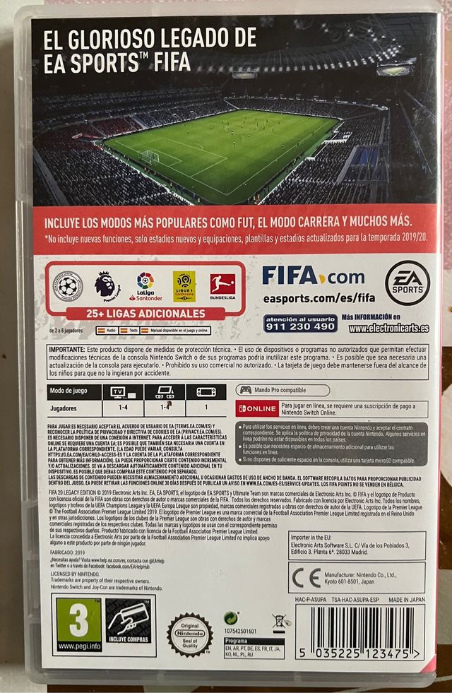FIFA20 Nintendo Switch 