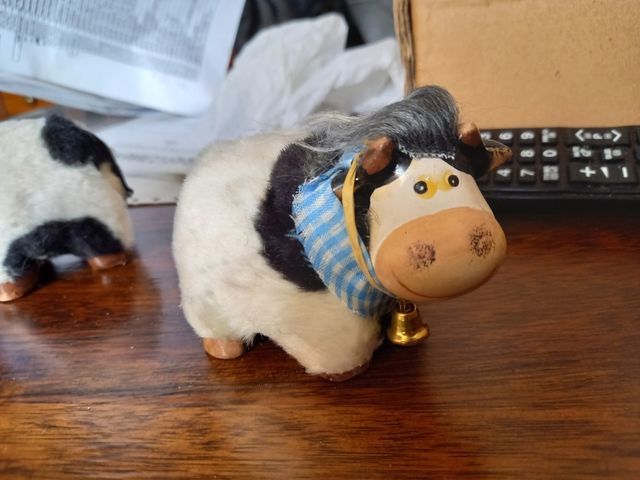 set 3 mucche terracotta e pelo sintetico