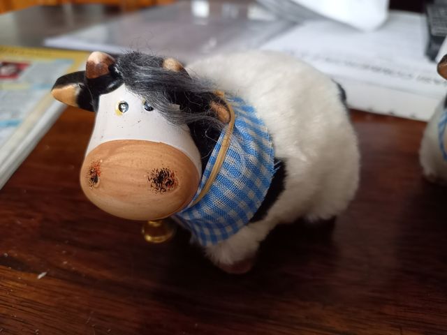 set 3 mucche terracotta e pelo sintetico