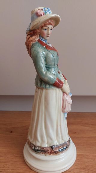 Preciosa figura grande feminina vintage sellada 