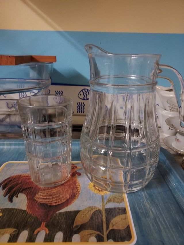 bicchieri  14 e caraffa vintage