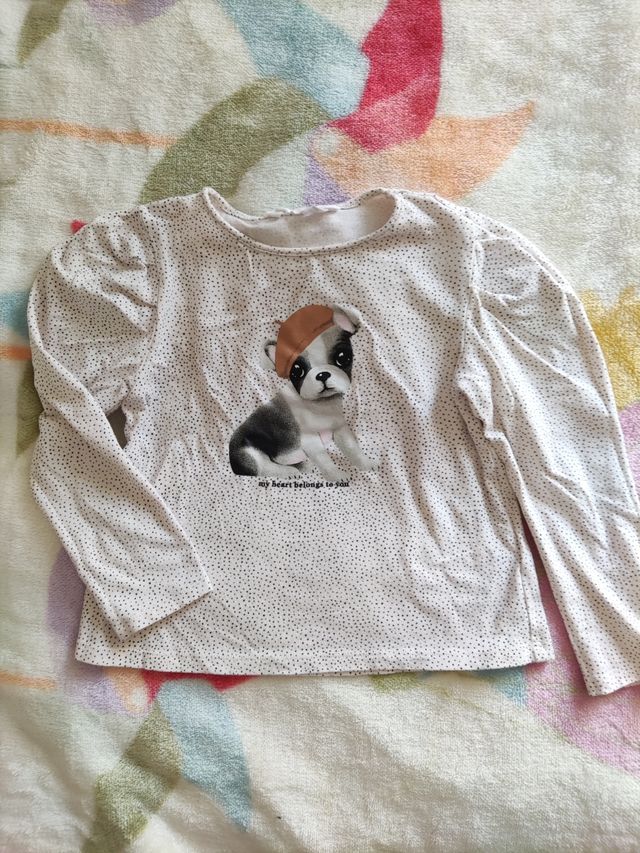 camiseta manga larga globo niña