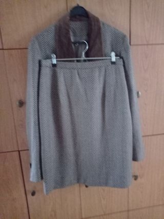 Traje Chaqueta y falda vintage en tweed